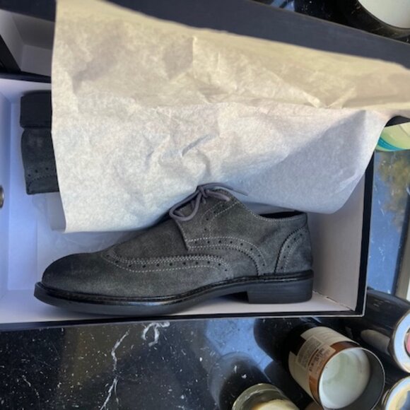 BNIB: Barbuti Dark Grey Suede Tie-Ups - Picture 1 of 7